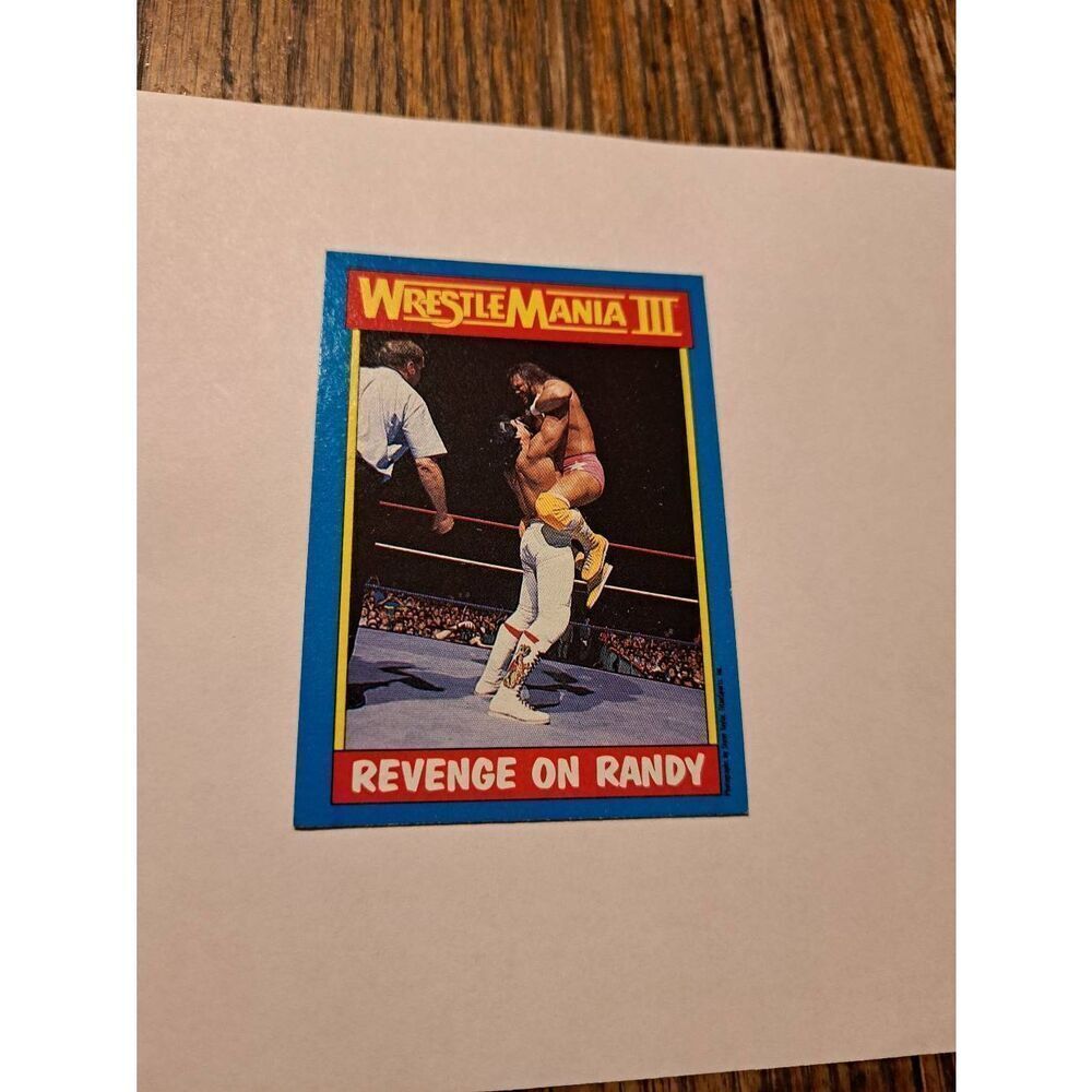 Vintage 1987 Topps WWF WrestleMania III 50 Revenge Randy Macho Man Trading Card